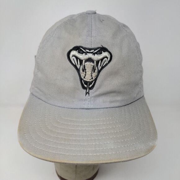 New Era Mens Slideback Hat Gray OSFA Embroidered Rattlesnake Logo Distressed - Picture 3 of 12